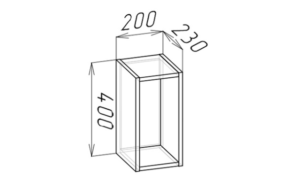 Полка навесная 200 MONO