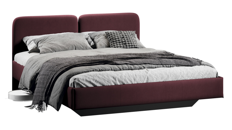 Кровать «Флори» Тип 1 (1600) Велюр Ultra Berry
