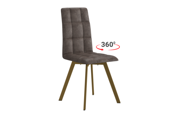 Стул Турин Т2П темно-серый (экокожа)/золото