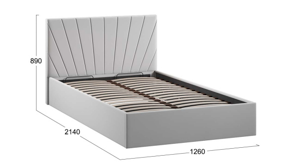 Кровать с ПМ «Эвори» Тип 1 (с подъемным механизмом) с заглушиной Велюр Confetti Silver