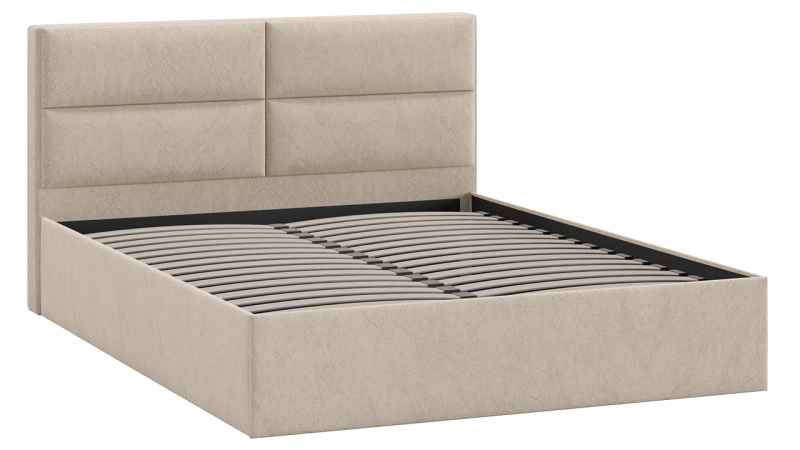 Кровать без ПМ «Глосс» Тип 1 (без подъемного механизма) Микровелюр Wellmart Dark Beige