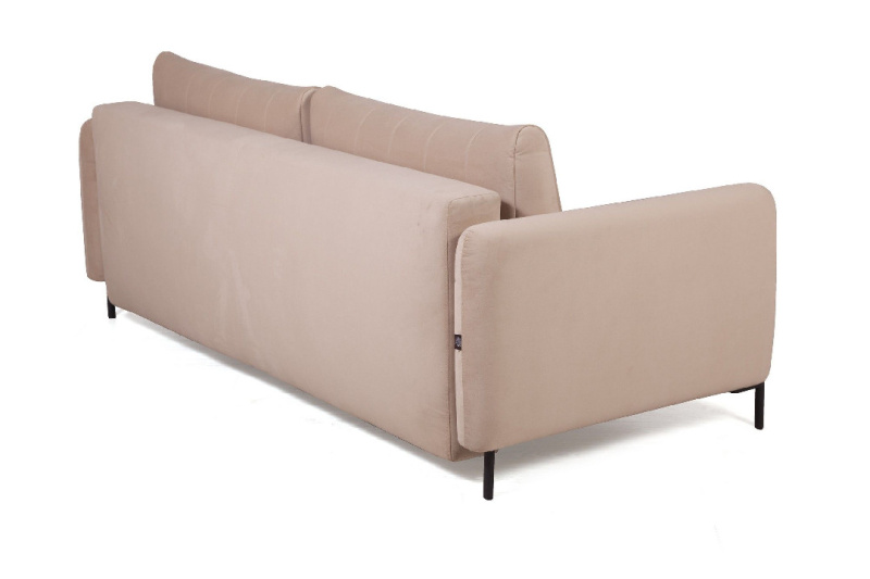 Барселона диван-кровать трехместный прямой, велюр бежевый