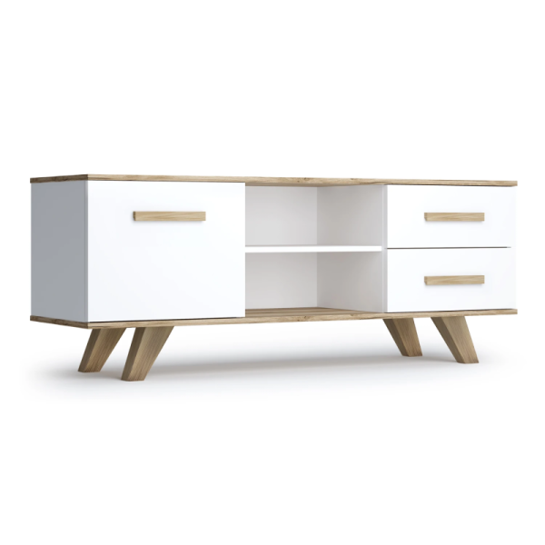 Тумба под ТВ Вега Скандинавия «белый глянец»