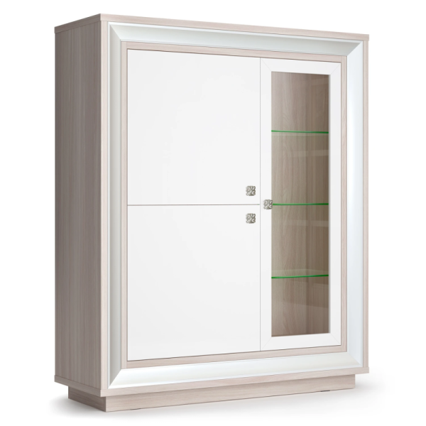 Шкаф 3-х дв. (1 ст/дв) 1179 низкий Прато жемчуг