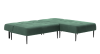 Монако диван-кровать с шезлонгом, без подлокотников, бархат зеленый 19