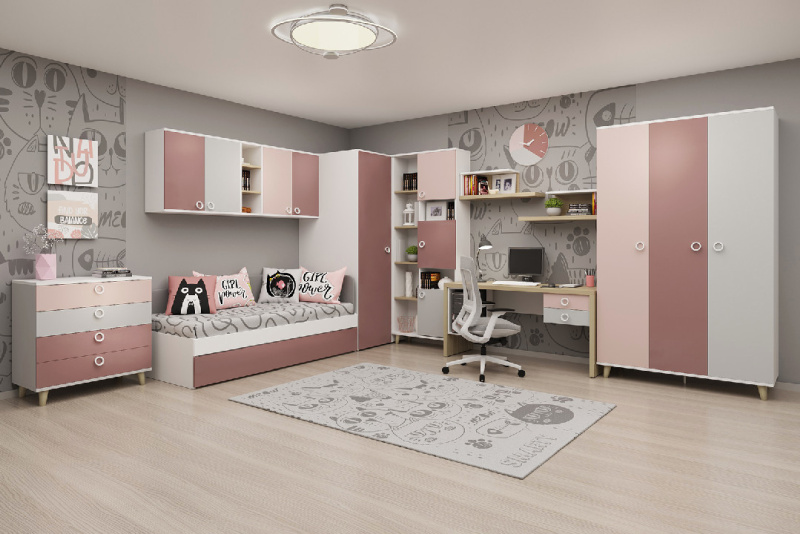 Кровать односпальная с ящиком SMARTY PINK