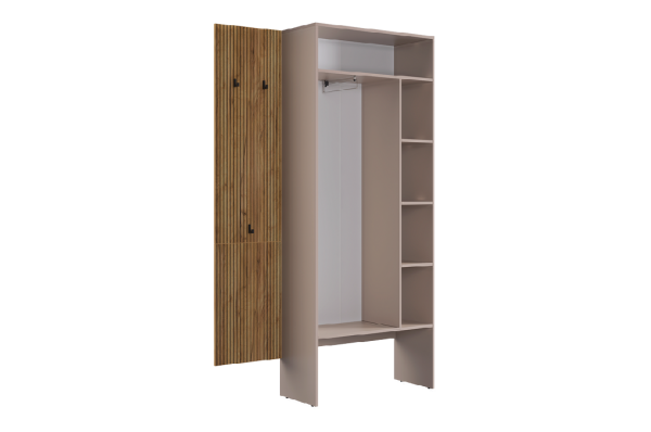 Прихожая "Мебельсон К6" (1200х350х1950) дуб крафт золотой/кашемир