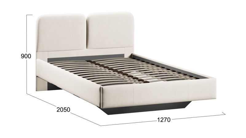 Кровать «Флори» Тип 1 (1200) Велюр Ultra Ivory