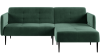 Монако диван-кровать с шезлонгом, с подлокотниками, бархат зеленый 19