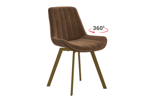 Стул Лари Т2П беж (велюр)/золото