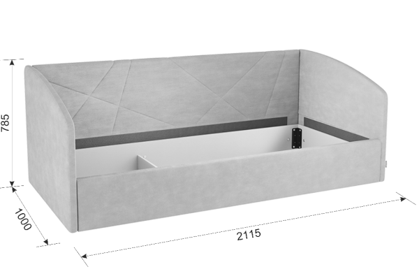Кровать с подъемным механизмом Бест (Софа) 90х200 см нежно-розовый (велюр)