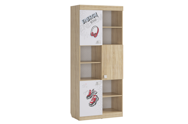 Энерджи Стеллаж дуб сонома/белый