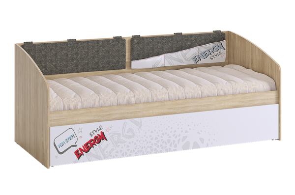 Энерджи Кровать дуб сонома/белый