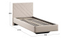 Кровать без ПМ «Кевия» Тип 1 (без подъемного механизма) Велюр Confetti Cream