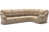 Сан-Ремо угловой диван-кровать с реклайнером велюр бежевый