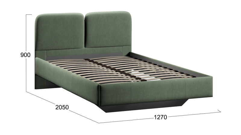 Кровать «Флори» Тип 1 (1200) Велюр Ultra Olive