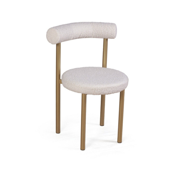 Стул Бигги, букле Turin ivory / опоры золото