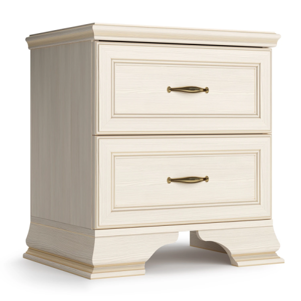 Тумба прикроватная Сиена бодега белый (патина «золото»)