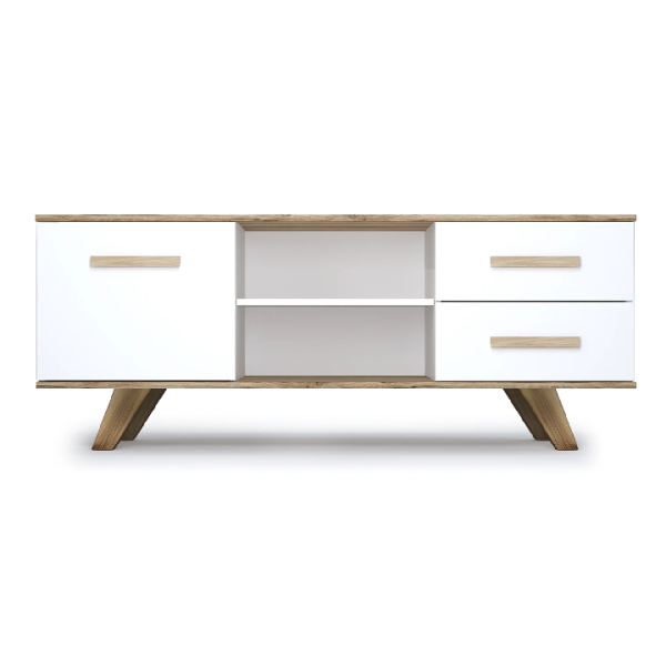 Тумба под ТВ Вега Скандинавия «белый глянец»