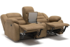 Ридберг диван 2 реклайнера и бар замша бежевый