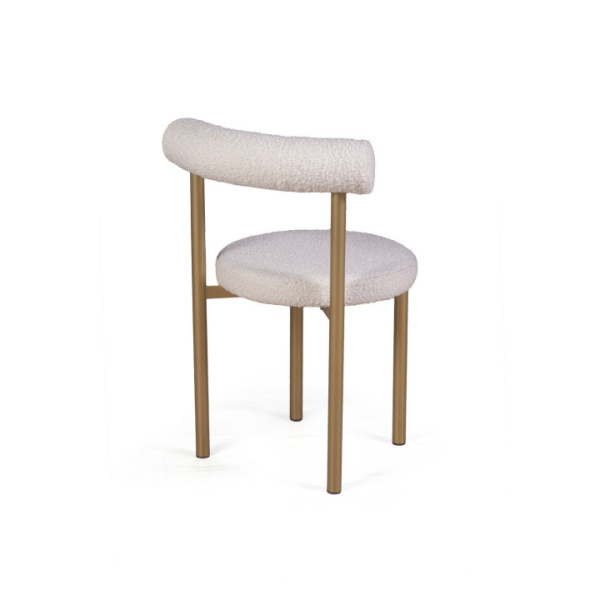 Стул Бигги, букле Turin ivory / опоры золото