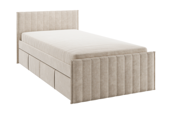 Кровать с ящиками Твикс 90х200 см капучино (велюр)