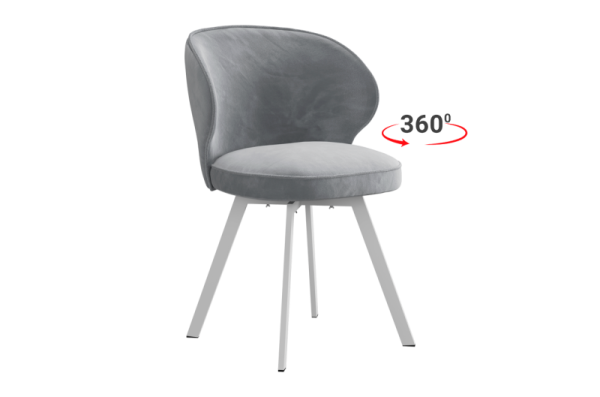 Стул Гудвин Т2П серый (велюр)/белый