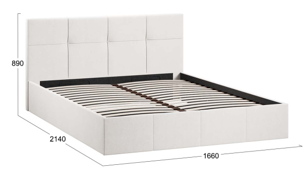 Кровать с ПМ «Лора»  (с подъемным механизмом) с заглушиной Велюр светлый