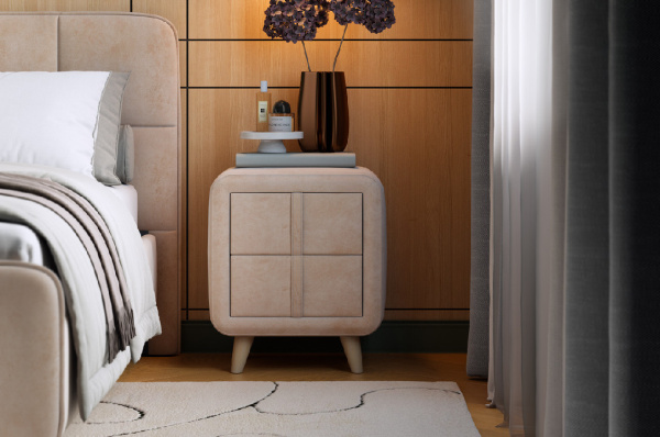 Тумба прикроватная Софи 3 песок алькантара (велюр)