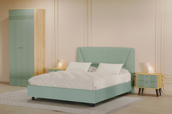 Спальня "Вега Саксония" (комплект 2) Серо-зеленый