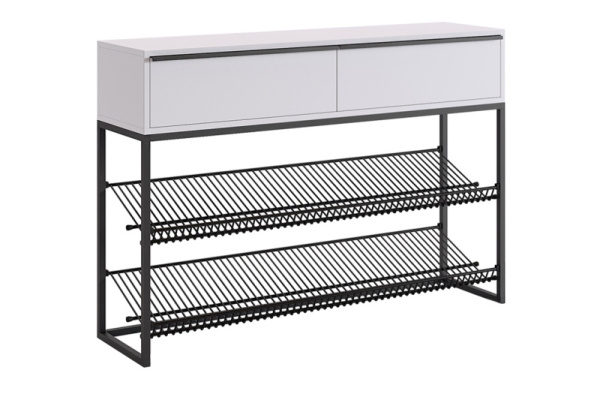 Обувница Крафт 2 черный муар/белый