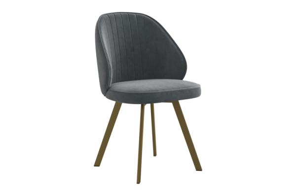 Стул Монарх Т2 графит (велюр)/золото