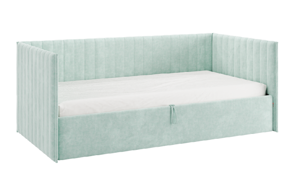 Кровать с подъемным механизмом Твикс (Софа) 90х200 см мята (велюр)