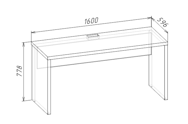 Стол прямой с угловым модулем 1600 SMARTY WHITE
