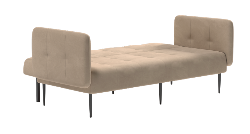 Монако диван-кровать прямой с подлокотниками, трехместный, бархат бежевый 5