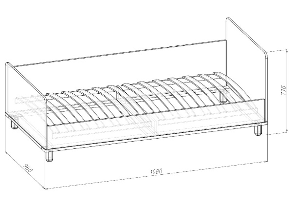 Кровать 900 BARNEY PINK