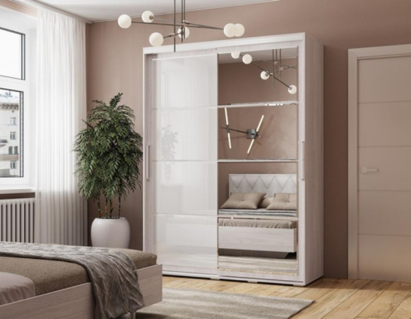 Шкаф-купе Крафт-6 ясень белый 160