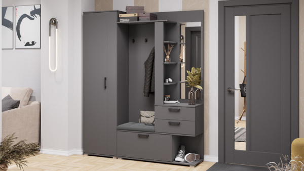 Прихожая «Эрика» Тип 2 Графит Серый
