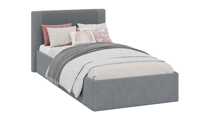Кровать «Тейлор» Микровелюр Linea Grande 83/Connect 83 (серый)