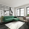 Монако диван-кровать с шезлонгом, с подлокотниками, бархат зеленый 19