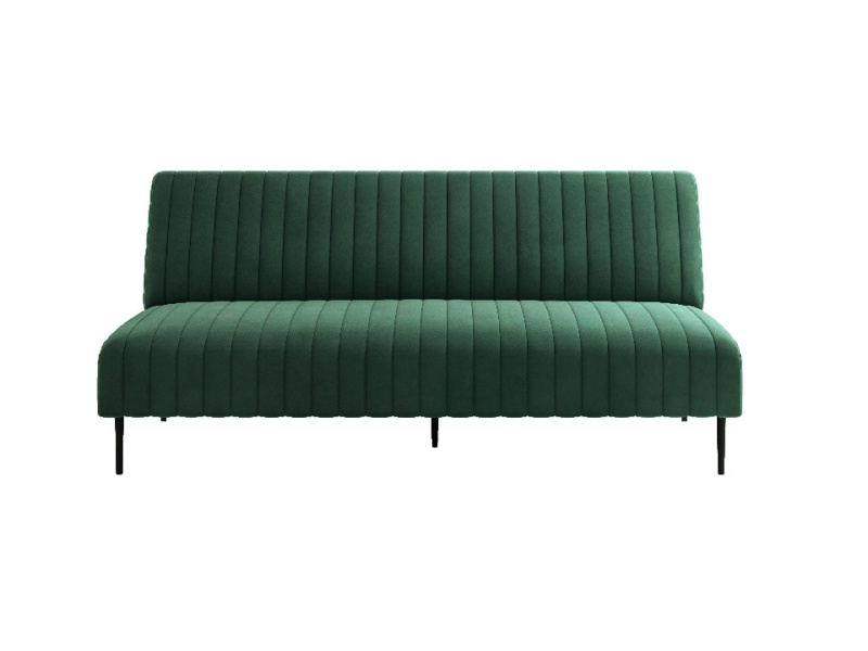 Баккара диван-кровать трехместный прямой без подлокотников, бархат зеленый 19