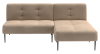 Монако диван-кровать с шезлонгом, без подлокотников, бархат бежевый 5