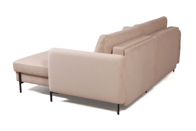 Барселона диван-кровать с шезлонгом, велюр бежевый