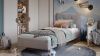 Кровать без ПМ «Элис» Тип 1 (без подъемного механизма) Велюр Ultra smoke