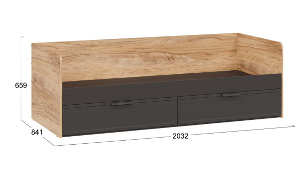 Кровать «Стелла» Серый вулкан, Фон Серый, Яблоня Беллуно