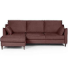 Стокгольм диван-кровать с шезлонгом велюр коричневый