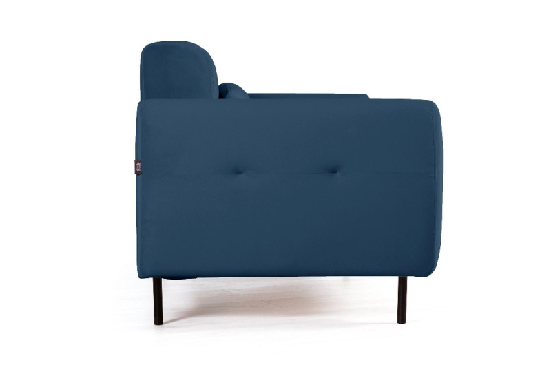 Сиена диван-кровать прямой с подлокотниками, бархат синий 29