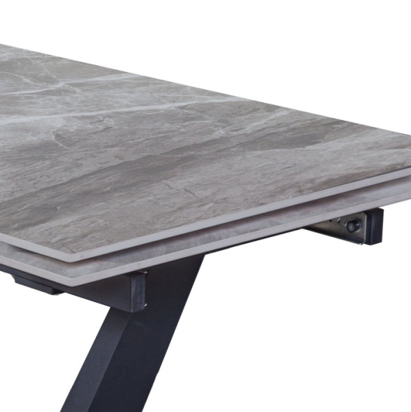 Стол раскладной Малибу (120+30+30), керамика глянцевая Italian Light Grey