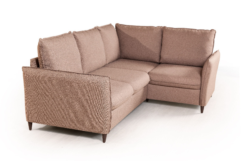 Ханс диван-кровать угловой рогожка коричневый