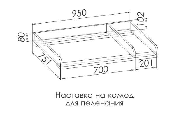 Наставка на комод для пеленания BARNEY SKY